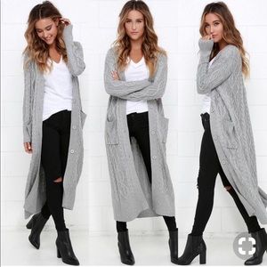 Brand NEW Women’s Grey Cable Knit Duster